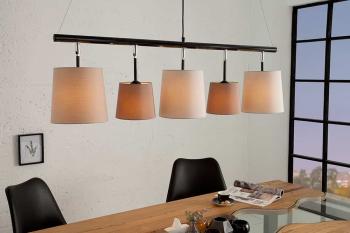 Hanglamp met bruine en beige kappen 100 cm