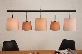 Hanglamp met bruine en beige kappen 100 cm