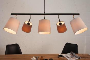 Hanglamp met bruine en beige kappen 100 cm