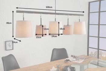 Hanglamp met bruine en beige kappen 100 cm