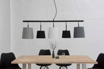 Hanglamp met 5 lampenkappen 100 cm