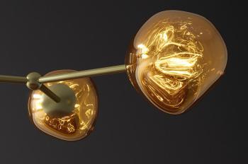 Design hanglamp goud glas metaal 5-delig