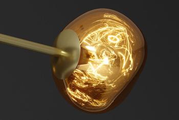 Design hanglamp goud glas metaal 5-delig