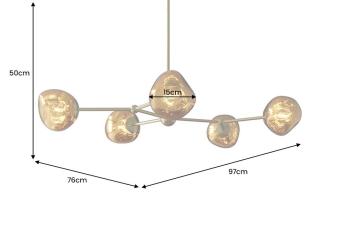 Design hanglamp goud glas metaal 5-delig