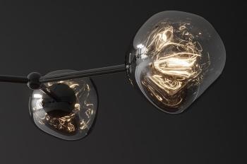 Design hanglamp rookglas metaal 5-delig
