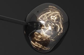 Design hanglamp rookglas metaal 5-delig
