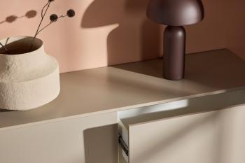 Hangend wandmeubel beige MDF met laden 160 cm