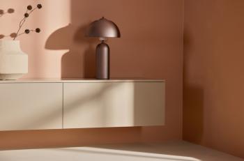 Hangend wandmeubel beige MDF met laden 160 cm