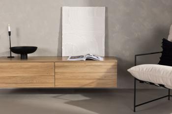 Hangend wandmeubel eiken MDF met laden 160 cm