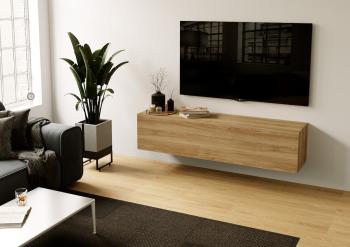 zwevende tv kast eiken