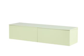 Hangend wandmeubel lichtgroen MDF met laden 160 cm