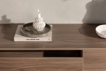 Hangend wandmeubel walnoot MDF met laden 160 cm