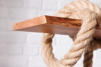hanglamp hout met gevlecht touw 90 cm
