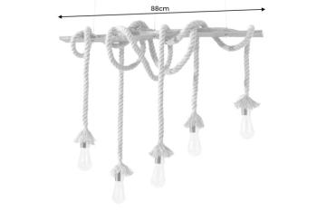 hanglamp hout met gevlecht touw 90 cm