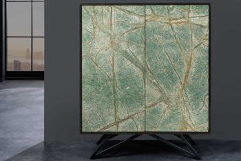 design highboard acaciahout natuursteeen