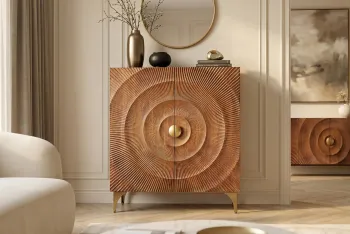 Highboard kast 120 cm bruin mangohout