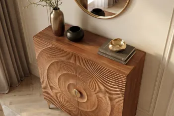 Highboard kast 120 cm bruin mangohout