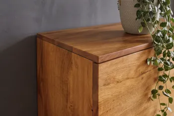 highboard wandkast mangohout  met LED verlichting 100x120 cm