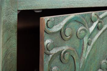 Highboard groen mangohout Pauw 166 cm