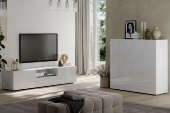 Highboard kast wit hoogglans 120x113 cm