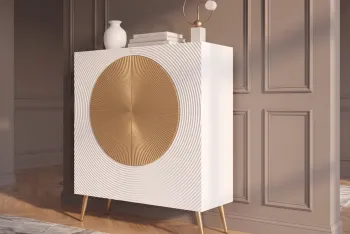 Highboard wit mangohout gouden accenten 120 cm