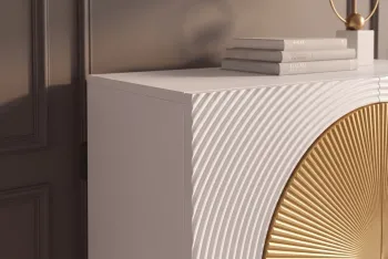 Highboard wit mangohout gouden accenten 120 cm