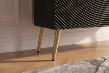 Highboard zwart mangohout gouden accenten 120 cm
