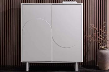 Highboard wandkast wit met keramiek bovenblad 131cm