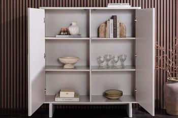 Highboard wandkast wit met keramiek bovenblad 131cm