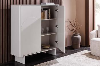 Highboard wandkast wit met keramiek bovenblad 131cm