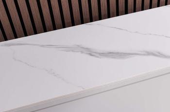 Highboard wandkast wit met keramiek bovenblad 131cm