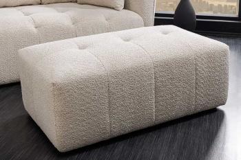 Moderne Hocker champagne beige bouclé 118 cm