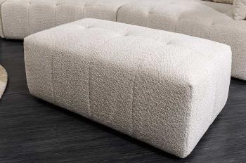 Moderne Hocker champagne beige bouclé 118 cm