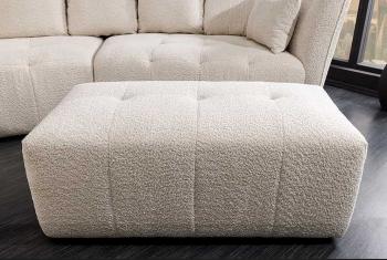 Moderne Hocker champagne beige bouclé 118 cm