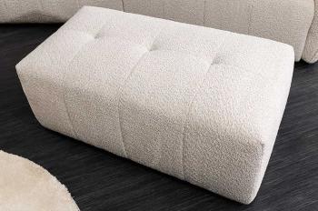 Moderne Hocker champagne beige bouclé 118 cm