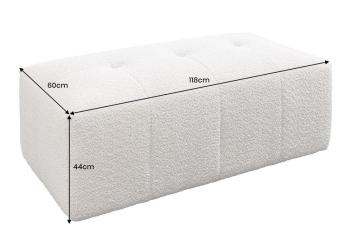 Moderne Hocker champagne beige bouclé 118 cm