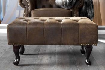 Hocker chesterfield antiek bruin 80 cm