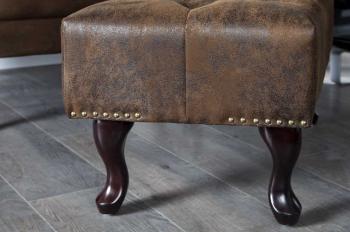 Hocker chesterfield antiek bruin 80 cm