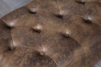 Hocker chesterfield antiek bruin 80 cm