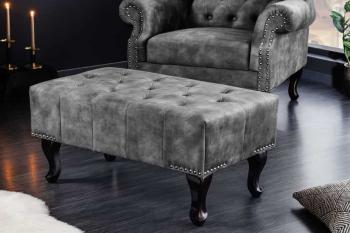 Hocker beige houten poten