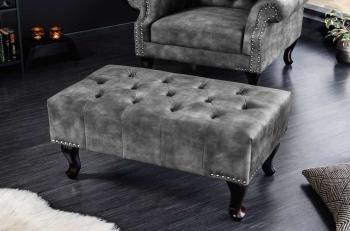 Hocker beige houten poten