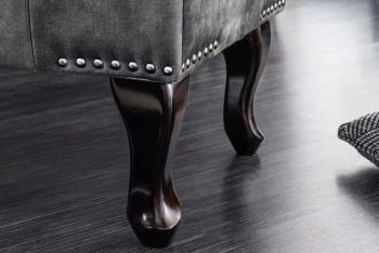 Hocker beige houten poten