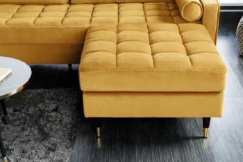 Hocker geel fluweel 80 cm