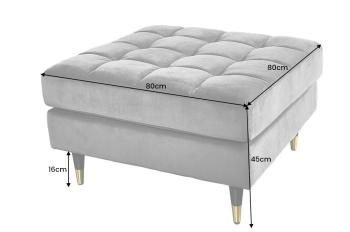 Hocker geel fluweel 80 cm