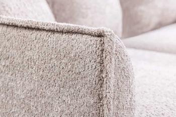 hoekbank beige boucle stof 255x160 cm