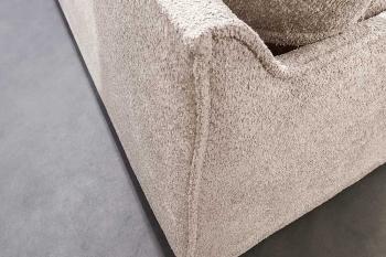 hoekbank beige boucle stof 255x160 cm