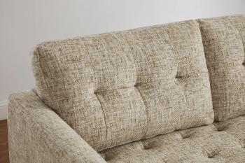 Hoekbank beige stof 220 cm universele ottomane