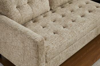 Hoekbank beige stof 220 cm universele ottomane