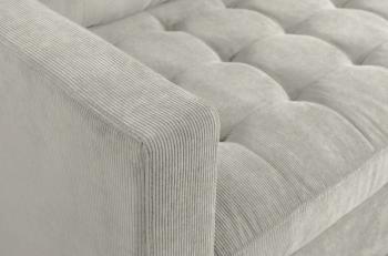 Hoekbank beigegrijs cord stof 220 cm universele ottomane