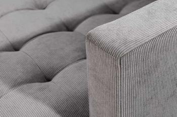 Hoekbank Stockholm grijs cordstof 220 cm universele ottomane